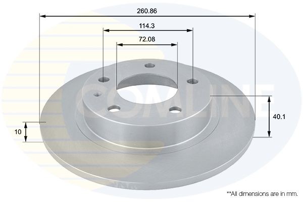 COMLINE ADC0421: Piduriketas Comline Ø: 261mm, täis, Ø: 261mm