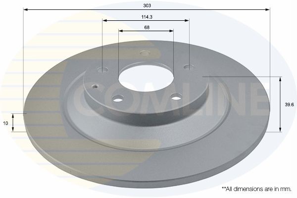 COMLINE ADC0475: Piduriketas Comline Ø: 303mm, täis, Ø: 303mm, kaetud