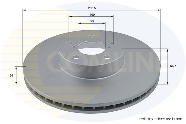 COMLINE ADC0814V: Piduriketas Comline Ø: 294mm, sisemine õhutus, Ø: 294mm, kaetud