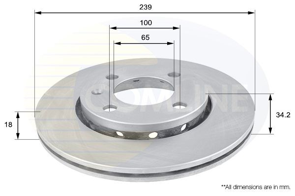 COMLINE ADC1413V: Piduriketas Comline Ø: 239mm, sisemine õhutus, Ø: 239mm