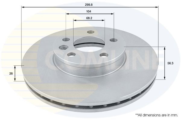 COMLINE ADC1430V: Piduriketas Comline Ø: 300mm, sisemine õhutus, Ø: 300mm, kaetud