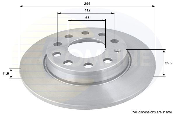 COMLINE ADC1436: Piduriketas Comline Ø: 255mm, täis, Ø: 255mm, kaetud