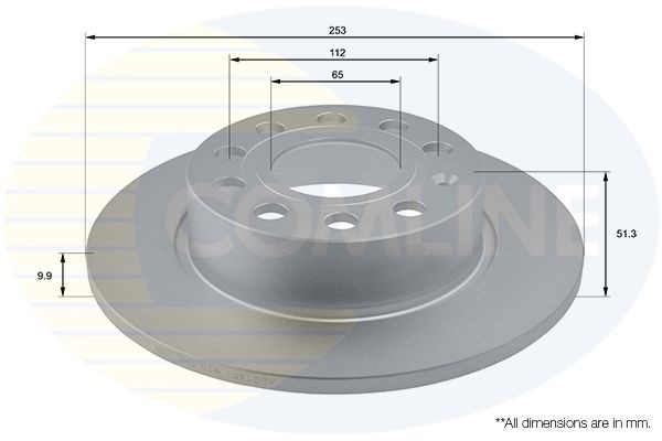 COMLINE ADC1457: Piduriketas Comline Ø: 253mm, täis, Ø: 253mm, kaetud