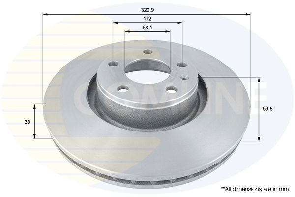 COMLINE ADC1465V: Piduriketas Comline Ø: 321mm, sisemine õhutus, Ø: 321mm, kaetud