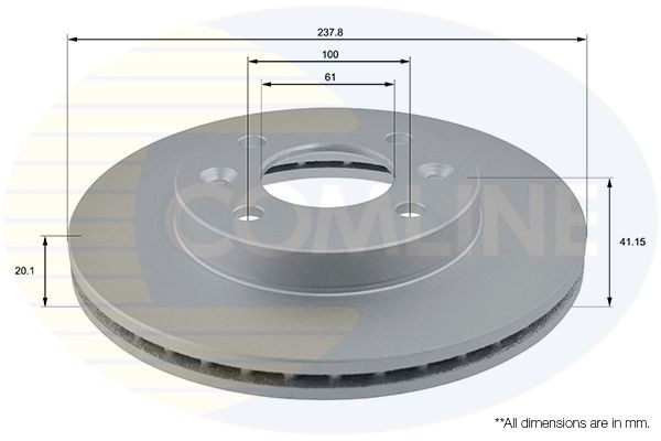 COMLINE ADC1505V: Piduriketas Comline Ø: 238mm, sisemine õhutus, Ø: 238mm, kaetud