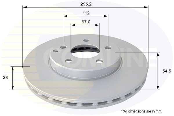 COMLINE ADC1623V: Piduriketas Comline Ø: 295mm, sisemine õhutus, Ø: 295mm, kaetud