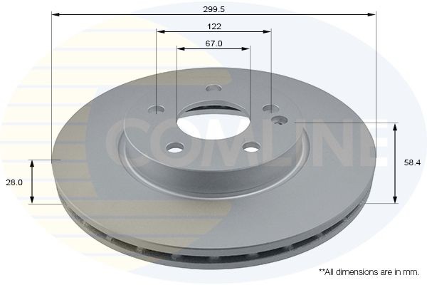 COMLINE ADC1627V: Piduriketas Comline Ø: 300mm, sisemine õhutus, Ø: 300mm, kaetud
