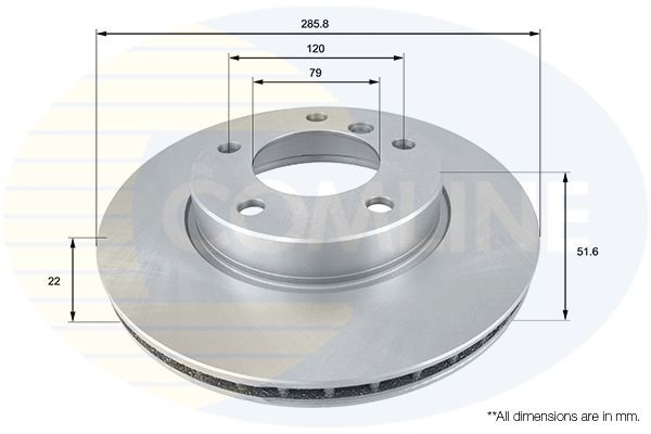 COMLINE ADC1702V: Piduriketas Comline Ø: 286mm, sisemine õhutus, Ø: 286mm, kaetud