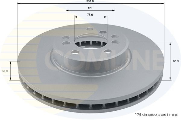 COMLINE ADC1707V: Piduriketas Comline Ø: 332mm, sisemine õhutus, Ø: 332mm, kaetud