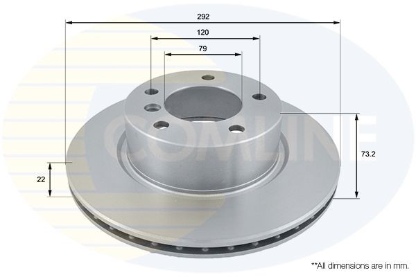 COMLINE ADC1717V: Disc de frână Comline Ř: 292mm, ventilat interior, Ř: 292mm, acoperit (cu un strat protector)