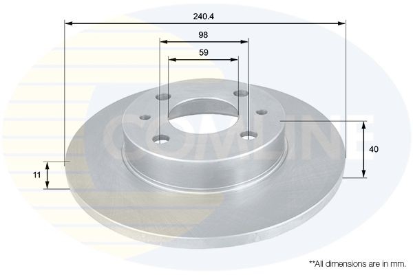 COMLINE ADC1801: Piduriketas Comline Ø: 240mm, täis, Ø: 240mm, kaetud