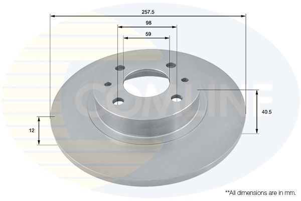 COMLINE ADC1802: Piduriketas Comline Ø: 258mm, täis, Ø: 258mm, kaetud