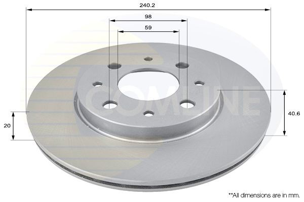 COMLINE ADC1821V: Piduriketas Comline Ø: 240mm, sisemine õhutus, Ø: 240mm, kaetud