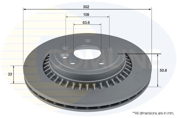 COMLINE ADC1917V: Piduriketas Comline Ø: 302mm, sisemine õhutus, Ø: 302mm, kaetud