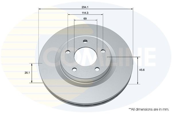COMLINE ADC2318V: Piduriketas Comline Ø: 294mm, sisemine õhutus, Ø: 294mm, kaetud