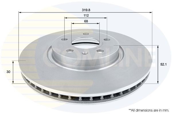 COMLINE ADC2614V: Piduriketas Comline Ø: 320mm, sisemine õhutus, Ø: 320mm, kaetud