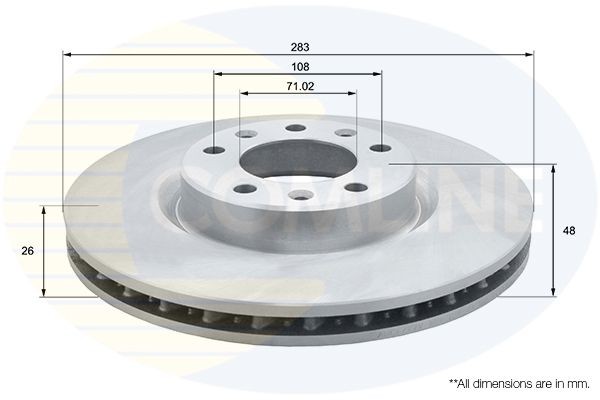 COMLINE ADC2727V: Piduriketas Comline Ø: 283mm, sisemine õhutus, Ø: 283mm, kaetud