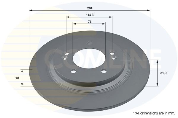 COMLINE ADC2846: Piduriketas Comline Ø: 284mm, täis, Ø: 284mm, kaetud