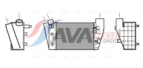 AVA COOLING SYSTEMS AIA4188: Intercooler Racord stânga, unghiular, fara cuplare rapida