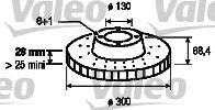 VALEO 187141: Disco de freno Eje delantero, Ø: 300mm, ventilado, Ø: 300mm