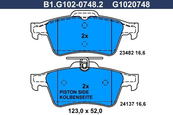 GALFER B1.G102-0748.2: Piduriklotsid