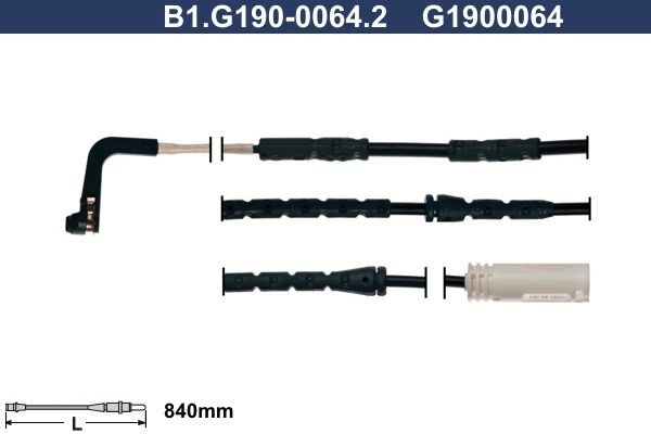 GALFER B1.G190-0064.2: Hoiatuskontakt, piduriklotsi kulumine