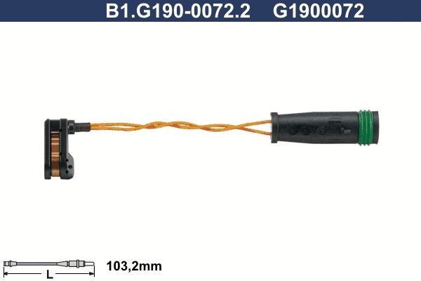GALFER B1.G190-0072.2: Hoiatuskontakt, piduriklotsi kulumine