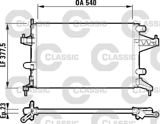 VALEO 232825: Radiaator, mootorijahutus Alumiinium ContiClassic
