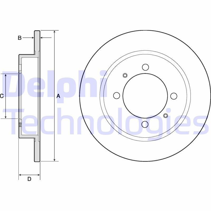 DELPHI BG3203C: Piduriketas Ø: 260mm, täis, Ø: 260mm, kaetud
