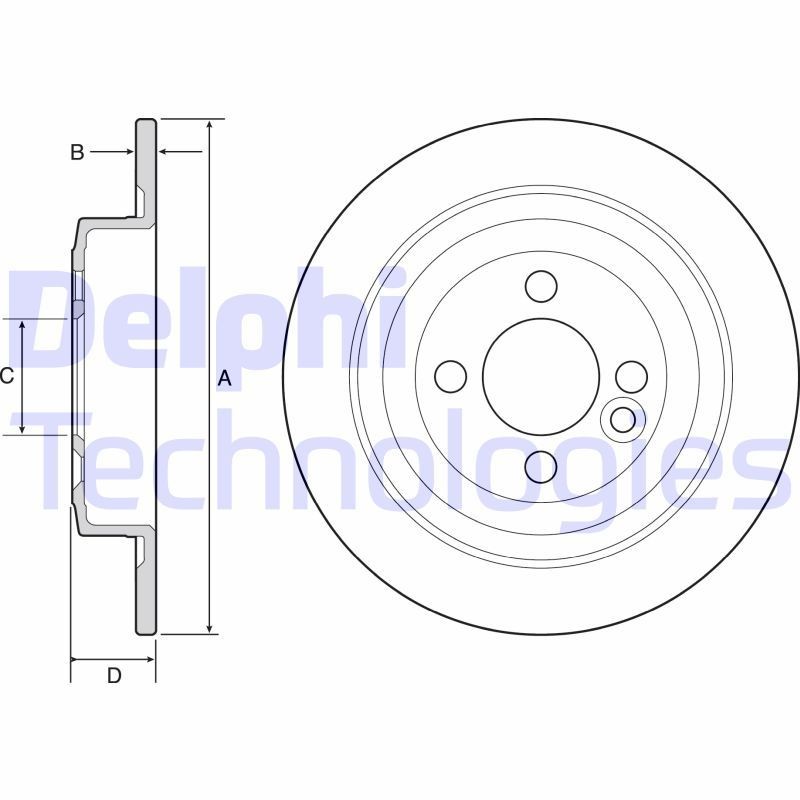 DELPHI BG4560C: Piduriketas Ø: 280mm, täis, Ø: 280mm, kaetud