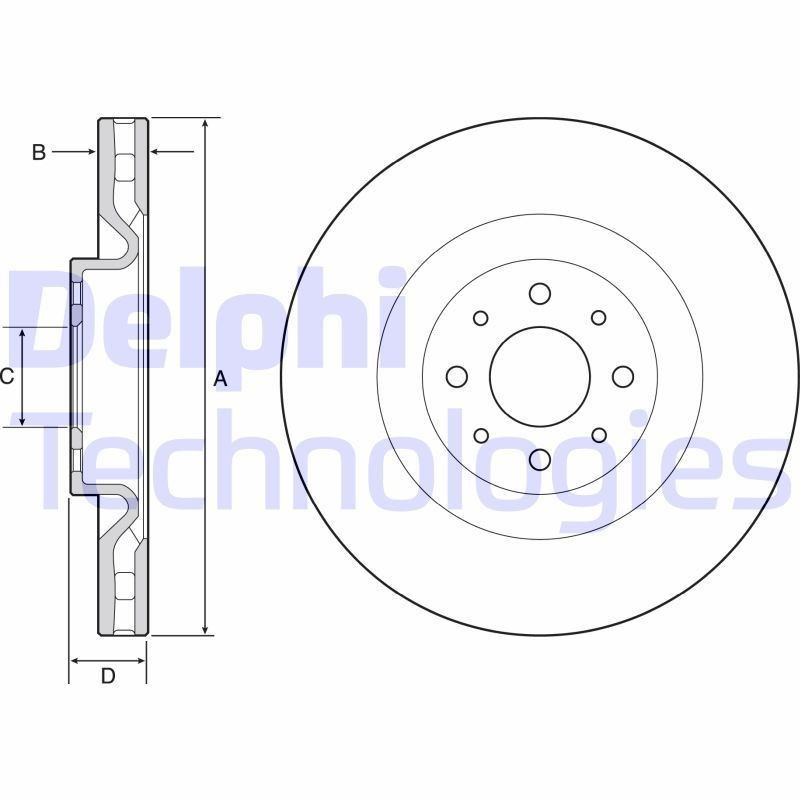 DELPHI BG4566C: Piduriketas Ø: 305mm, õhutusega, Ø: 305mm, kaetud