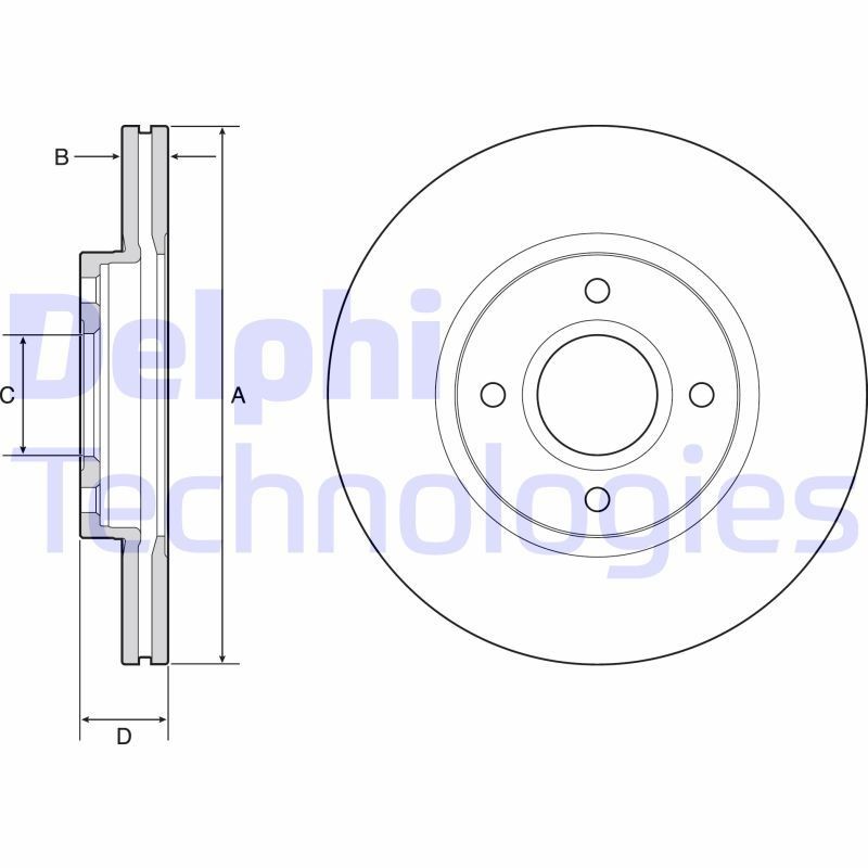 DELPHI BG4569C: Piduriketas Ø: 278mm, õhutusega, Ø: 278mm, kaetud