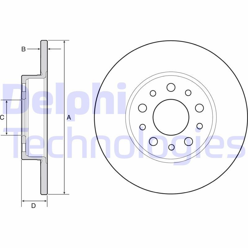 DELPHI BG4655C: Piduriketas Ø: 251mm, täis, Ø: 251mm, kaetud