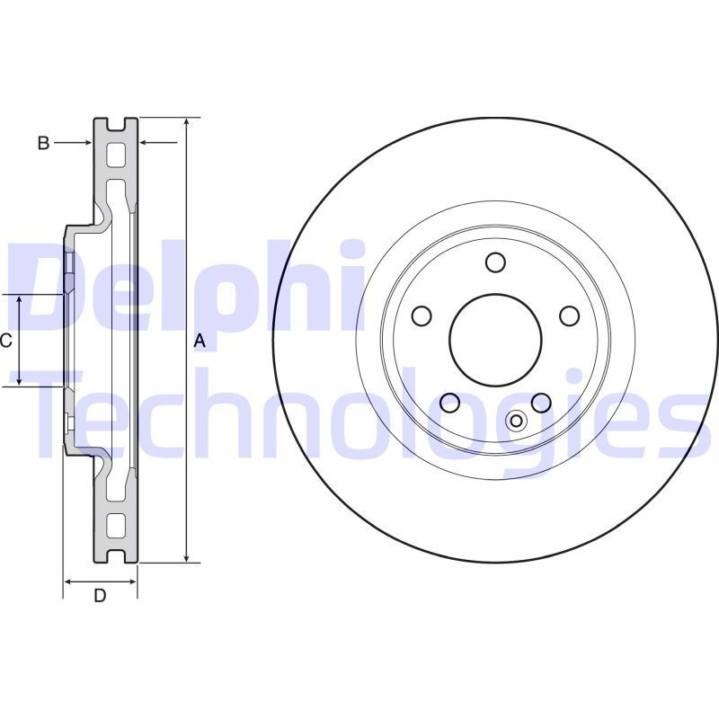 DELPHI BG4659C: Piduriketas Ø: 320mm, õhutusega, Ø: 320mm, kaetud