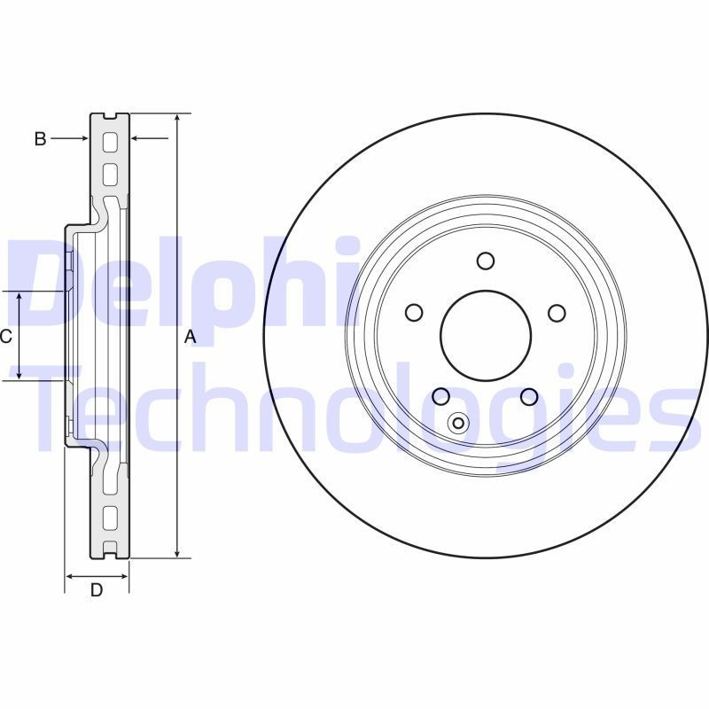 DELPHI BG4660: Piduriketas Ø: 330mm, õhutusega, Ø: 330mm, õlitatud