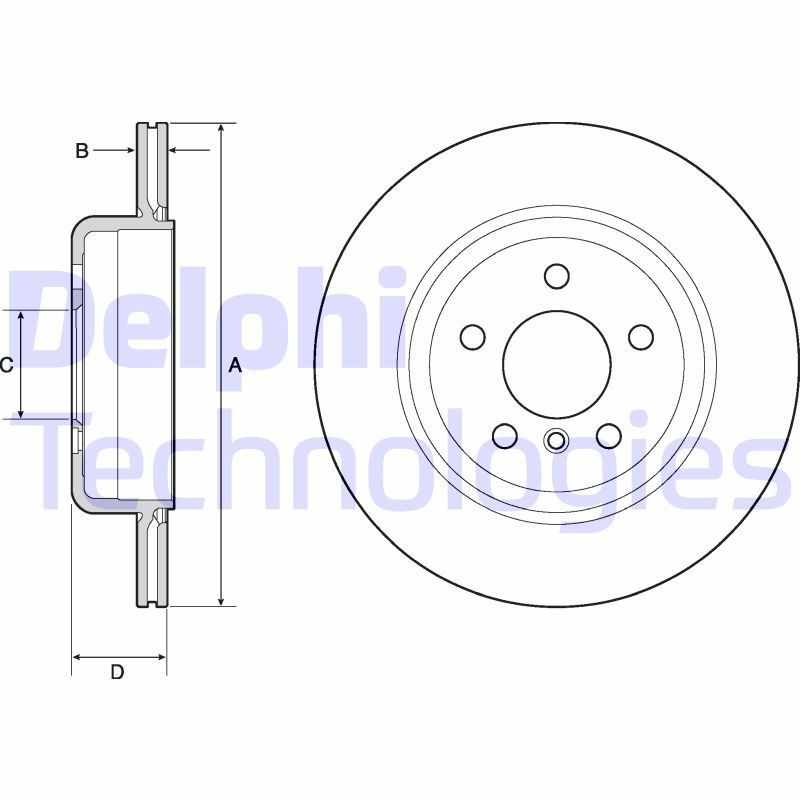 DELPHI BG4664C: Piduriketas Ø: 330mm, õhutusega, Ø: 330mm, kaetud