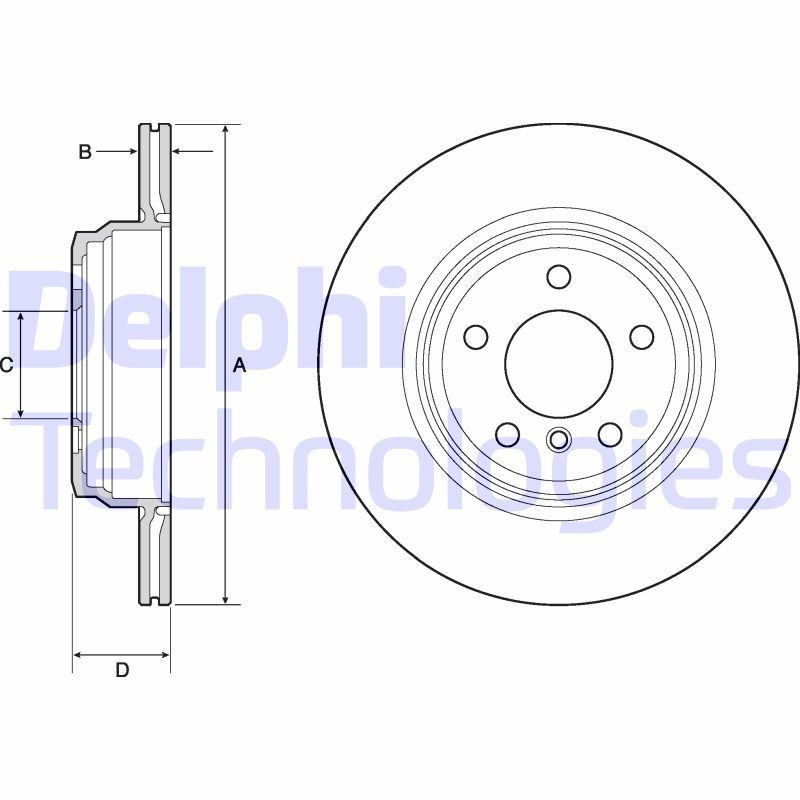 DELPHI BG4665C: Piduriketas Ø: 330mm, õhutusega, Ø: 330mm, kaetud