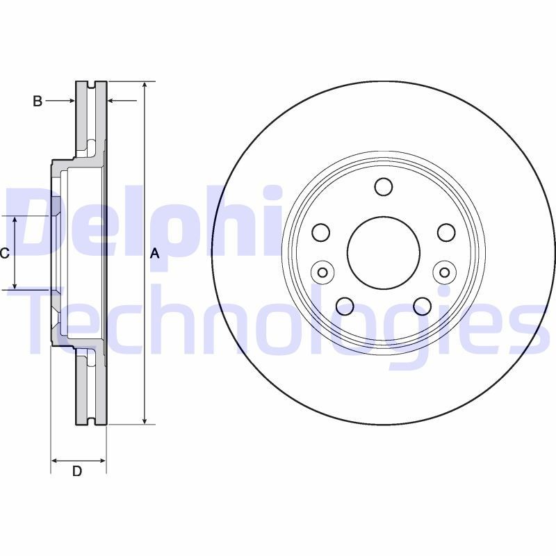 DELPHI BG4667C: Piduriketas Ø: 280mm, õhutusega, Ø: 280mm, kaetud