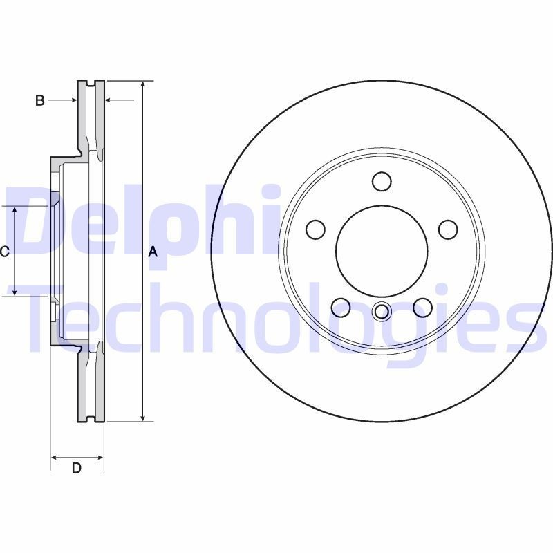 DELPHI BG4668C: Piduriketas Ø: 294mm, õhutusega, Ø: 294mm, kaetud
