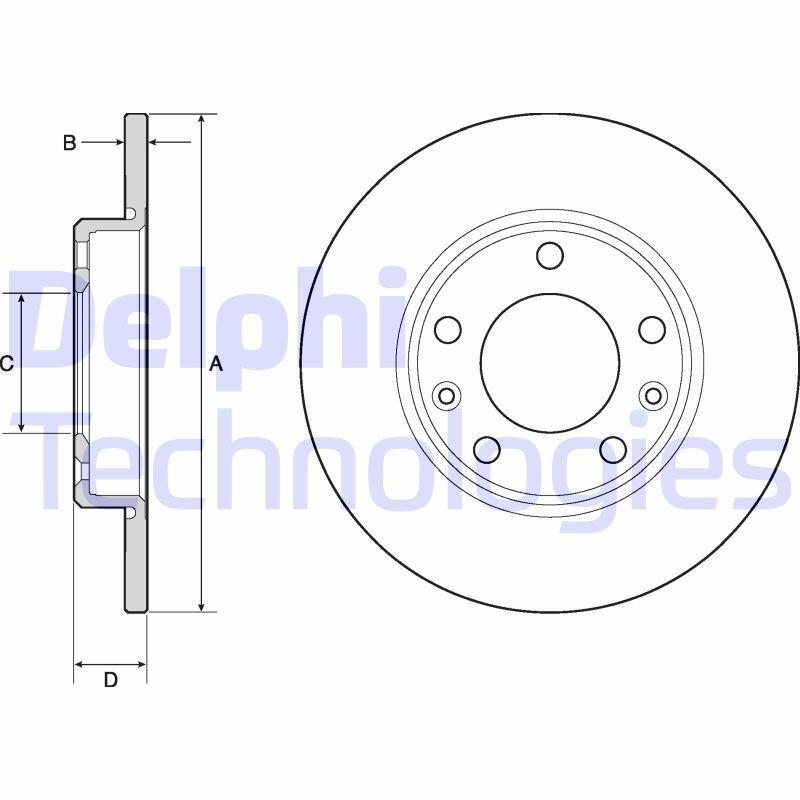 DELPHI BG4670C: Piduriketas Ø: 249mm, täis, Ø: 249mm, kaetud