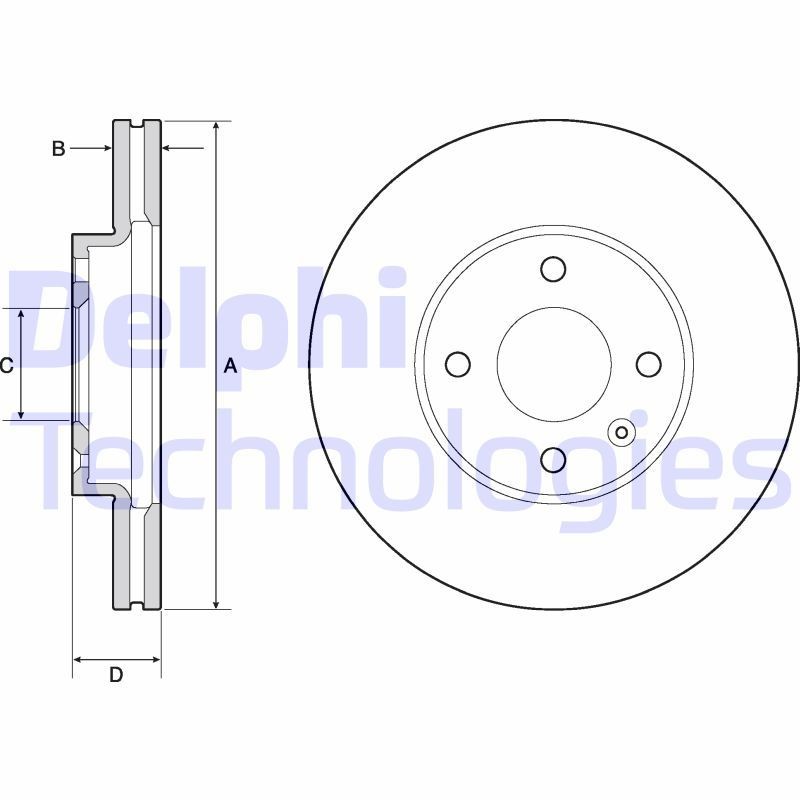 DELPHI BG4671C: Piduriketas Ø: 256mm, õhutusega, Ø: 256mm, kaetud