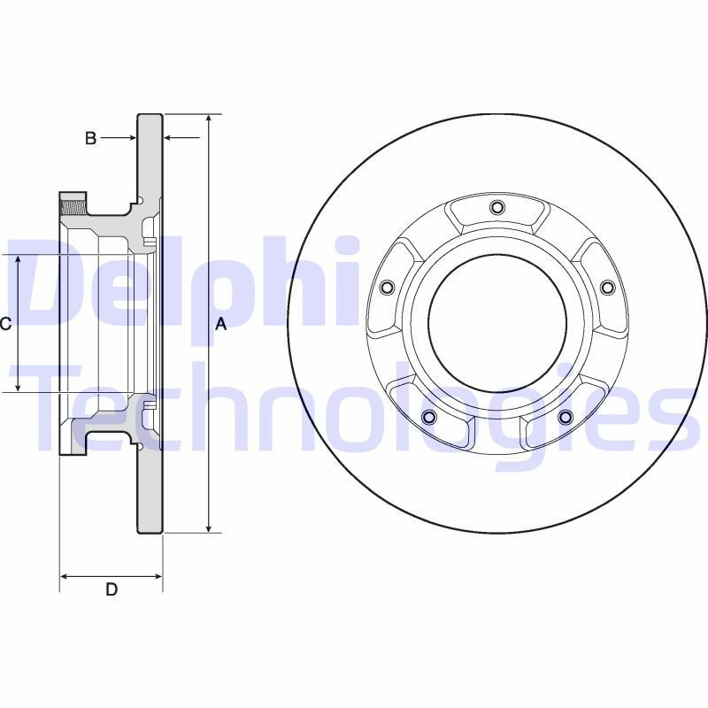 DELPHI BG4673: Disque de frein Ø: 288mm, plein, Ø: 288mm, huilé, avec bague ABS