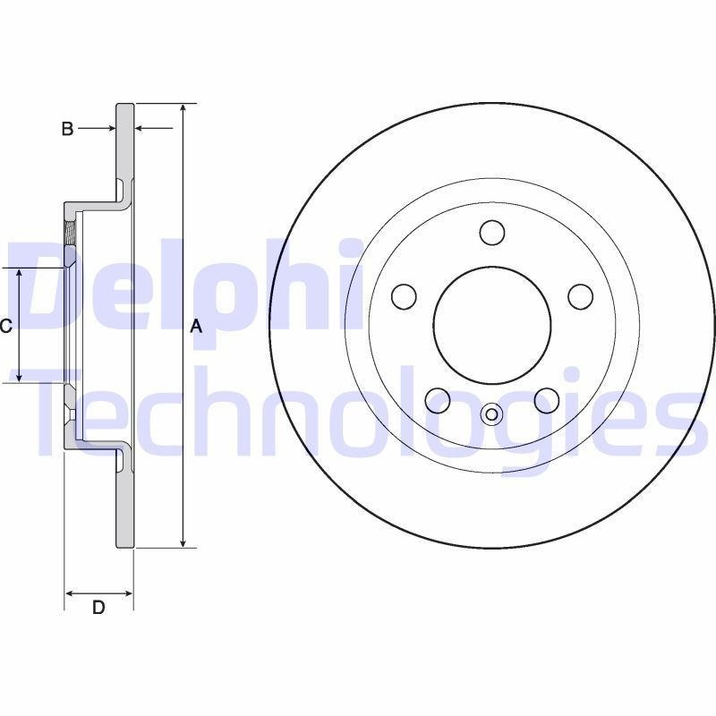 DELPHI BG4675: Piduriketas Ø: 264mm, täis, Ø: 264mm, õlitatud