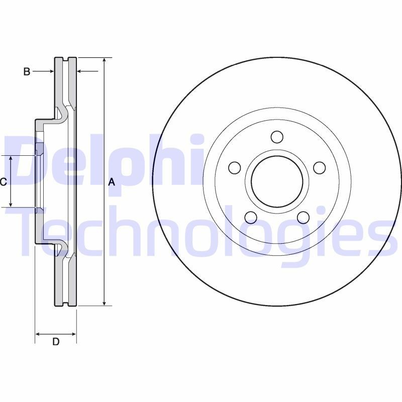 DELPHI BG4676C: Piduriketas Ø: 300mm, õhutusega, Ø: 300mm, kaetud