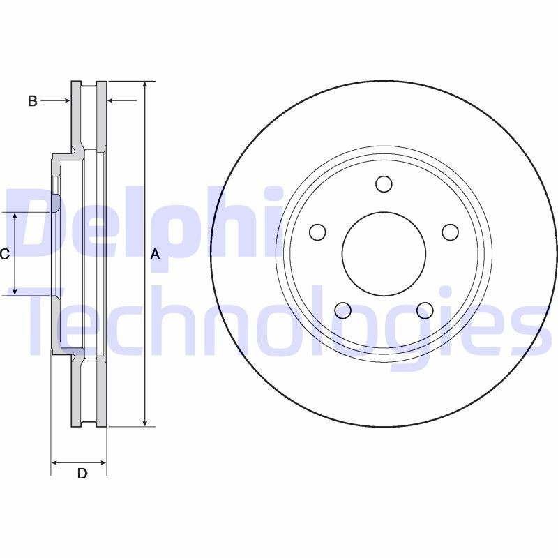 DELPHI BG4678C: Piduriketas Ø: 283mm, õhutusega, Ø: 283mm, kaetud