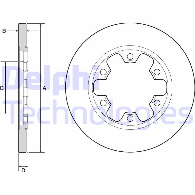 DELPHI BG4680C: Piduriketas Ø: 308mm, täis, Ø: 308mm, kaetud