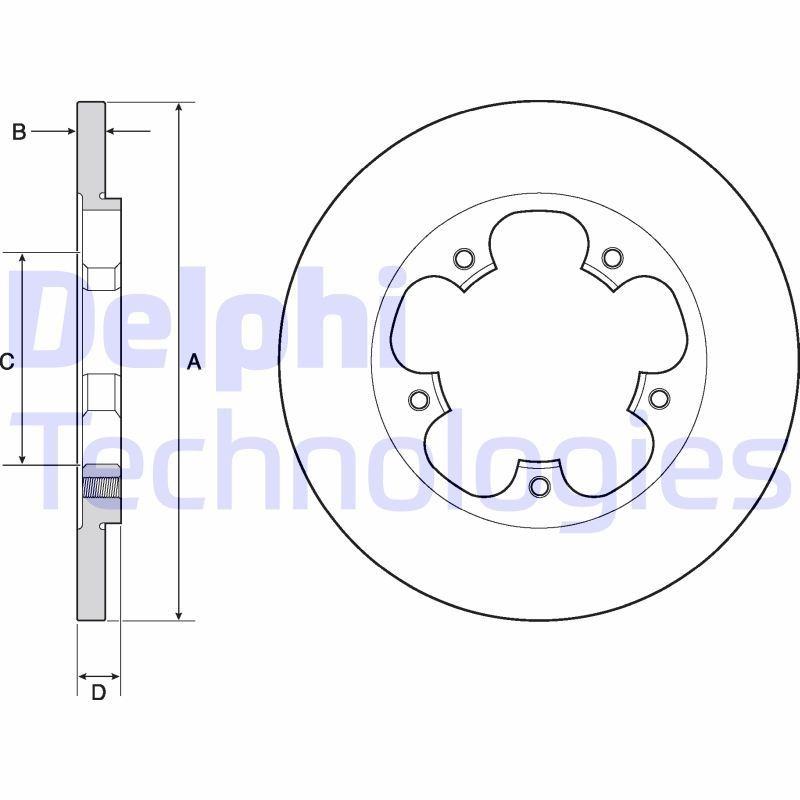 DELPHI BG4681C: Piduriketas Ø: 308mm, täis, Ø: 308mm, kaetud