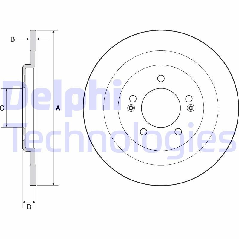 DELPHI BG4688C: Piduriketas Ø: 300mm, täis, Ø: 300mm, kaetud