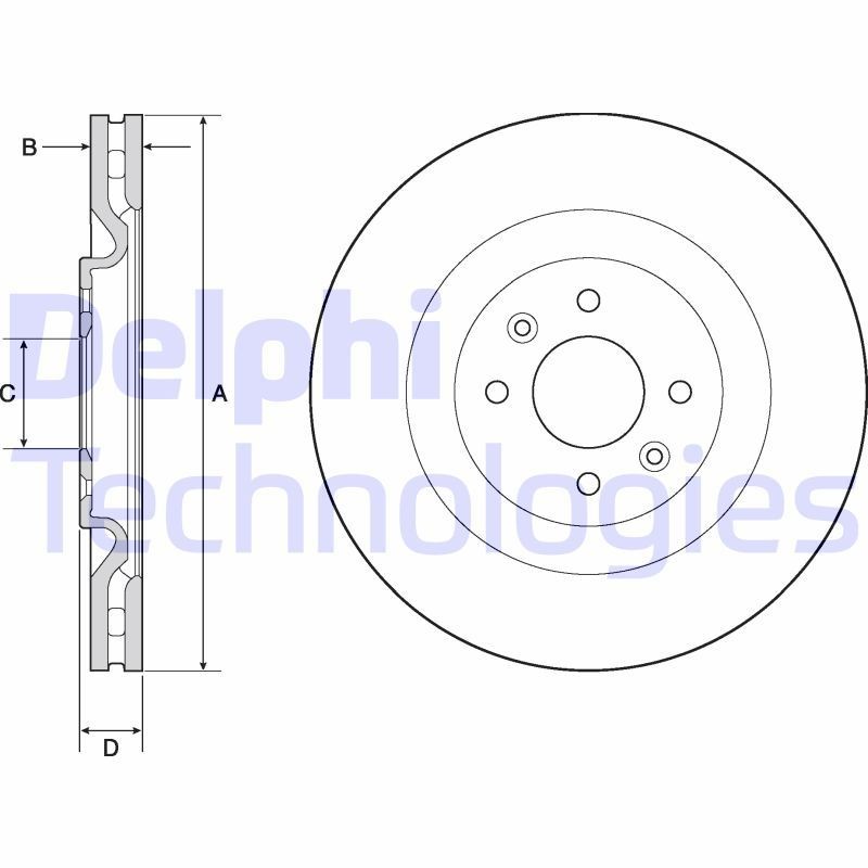 DELPHI BG4689C: Piduriketas Ø: 323mm, õhutusega, Ø: 323mm, kaetud