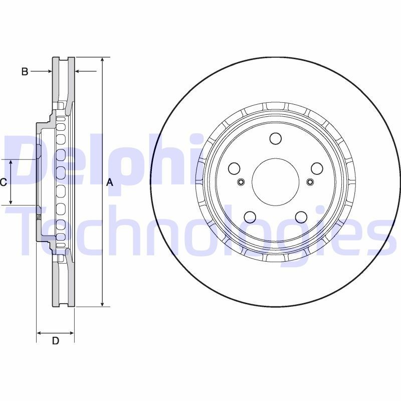 DELPHI BG4691C: Piduriketas Ø: 328mm, õhutusega, Ø: 328mm, kaetud